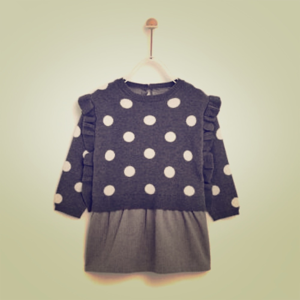 Zara polka dot sweater dress